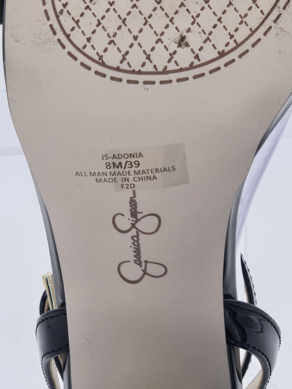 Jessica Simpson Adonia Black Patent Square Toe Buckle Platform Sandals Size 8 - Picture 12 of 15